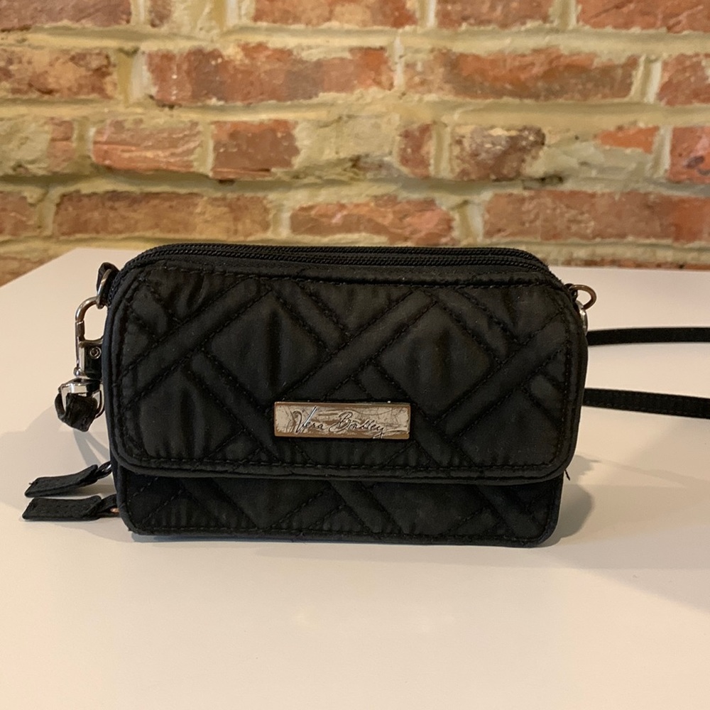 Vera Bradley black wallet with purse strap